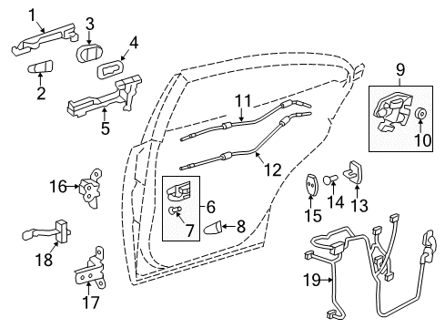 2014 Lexus ES300h Rear Door Check Assy, Rear Door Diagram for 68630-33100