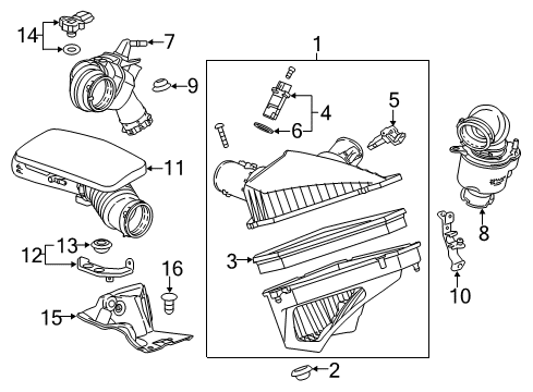 2019 Cadillac CTS Supercharger Air Cleaner Assembly Diagram for 23379135