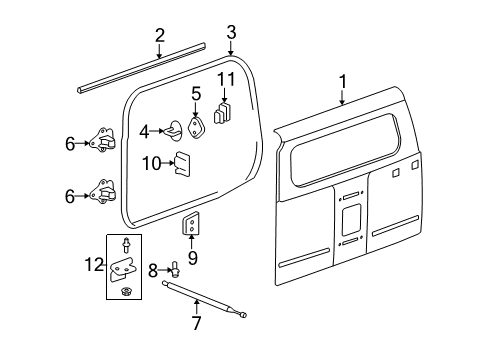 2010 Hummer H3 Switches Hinge, Rear Door Diagram for 15288342