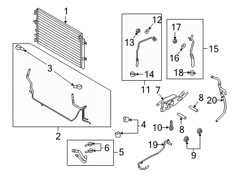 2022 Lincoln Nautilus Trans Oil Cooler Inlet Tube Clamp Diagram for K2GZ-7C107-B