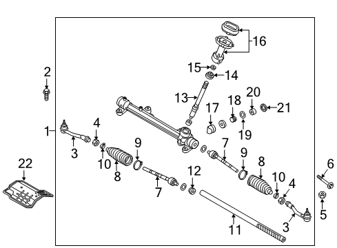 2017 Kia Sportage Steering Column & Wheel, Steering Gear & Linkage Heat Protector Assembly Diagram for 57280D9000