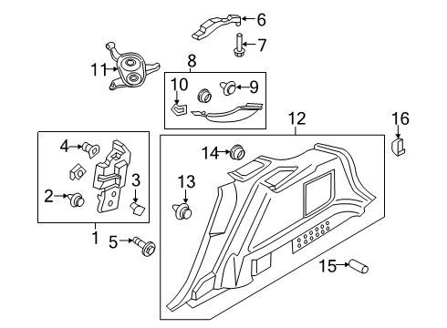 2021 Lincoln Nautilus Interior Trim - Quarter Panels Luggage Lamp Diagram for DA5Z-13776-B