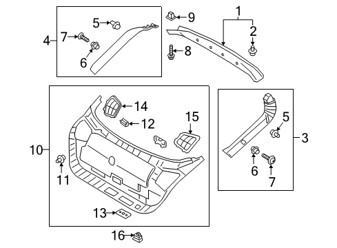 2020 Kia Stinger Interior Trim - Lift Gate Screw-Tapping Diagram for 1249304089B