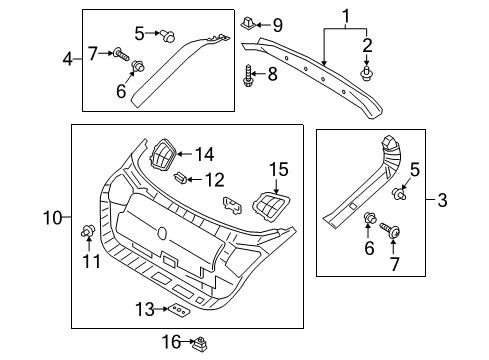 2020 Kia Stinger Interior Trim - Lift Gate Panel Assembly-Tail Gate Diagram for 81750J5000WK