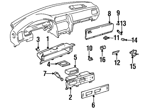 1996 Lexus LS400 Storage Compartment Knob, Glove Compartment Door Lock Diagram for 55565-50020-B0