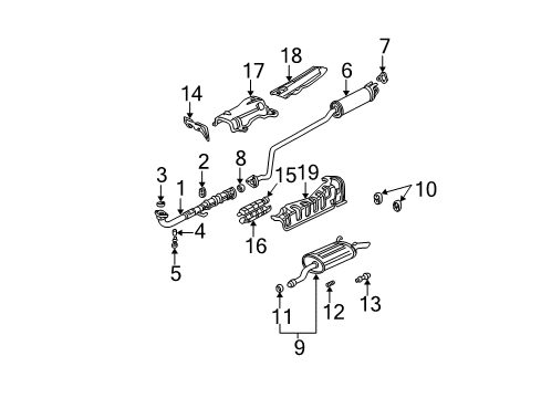 2003 Honda Civic Exhaust Components Plate A, Floor Heat Baffle Diagram for 74601-S5A-000