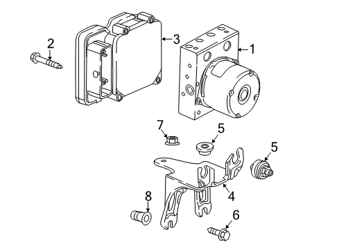 2017 Cadillac CT6 Anti-Lock Brakes ABS Control Unit Diagram for 84098205