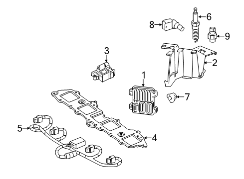 2014 GMC Sierra 2500 HD Powertrain Control Mount Bracket Diagram for 23213449