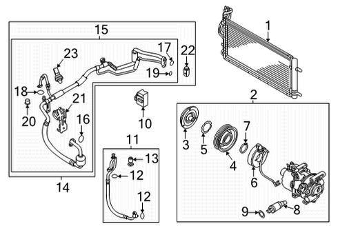 2021 Kia Seltos A/C Condenser, Compressor & Lines Rubber-Mount Diagram for 978572E100