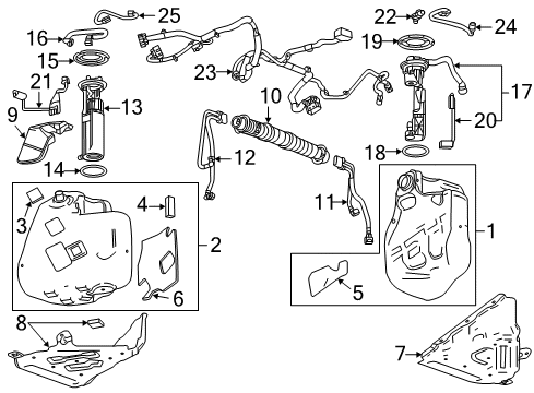 2018 Chevrolet Corvette Fuel Supply Sending Unit Seal Diagram for 15776433