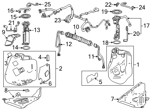 2019 Chevrolet Corvette Fuel Supply Fuel Pump Diagram for 84240348