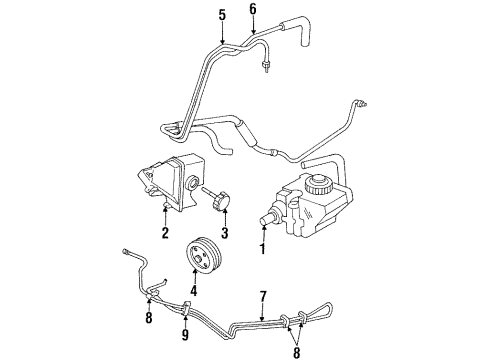 1996 Chevrolet Lumina P/S Pump & Hoses, Steering Gear & Linkage Hose Assembly Clamp Diagram for 11547778