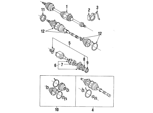 1990 Toyota Celica Drive Axles - Front Outer Boot Diagram for 04428-20020