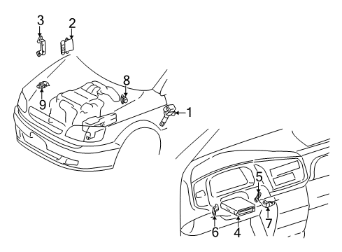 2000 Toyota Sienna Ignition System Cable Set Diagram for 19037-20011