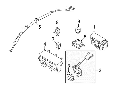 2016 Hyundai Genesis Coupe Air Bag Components Clock Spring Contact Assembly Diagram for 934902M610