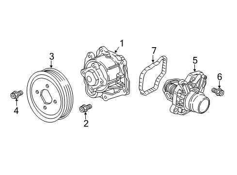 2017 Buick Cascada Cooling System, Radiator, Water Pump, Cooling Fan Pulley Diagram for 55485663