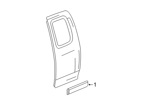 2006 Chevrolet Colorado Exterior Trim - Rear Door Molding Asm-Rear Side Door Lower *Dark Small*Dark Smoke Gry Diagram for 10366186