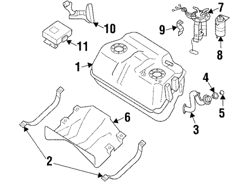1994 Nissan 300ZX Fuel Supply Fuel Tank Assembly Diagram for 17202-49P00