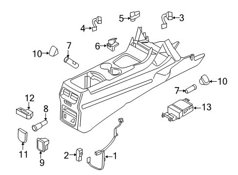 2019 Ford Edge Console Courtesy Lamp Diagram for FT4Z-13783-A