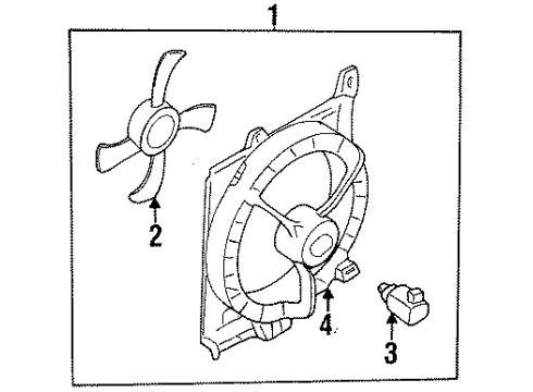 1999 Nissan Sentra Cooling System, Radiator, Water Pump, Cooling Fan Motor Assy-Fan & Shroud Diagram for 21481-8B700