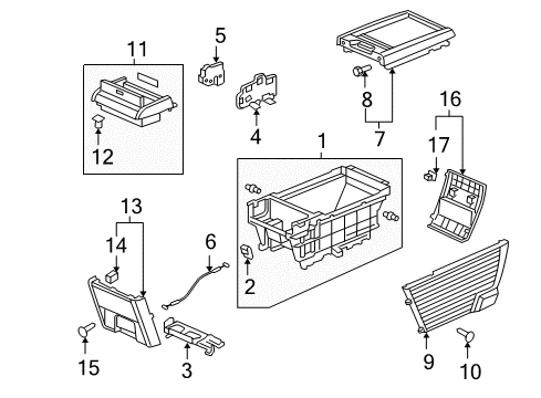 2005 Honda Odyssey Center Console Cable Diagram for 83421-SHJ-A01