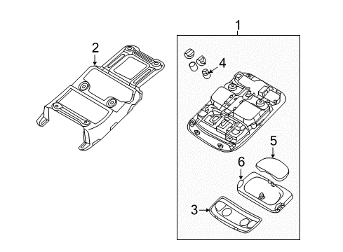 2014 Kia Sedona Overhead Console Case Assembly-Mirror Diagram for 928244D000QW