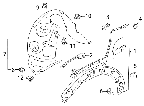 2015 Mini Cooper Fender & Components Hex Bolt With Washer Diagram for 07147151867