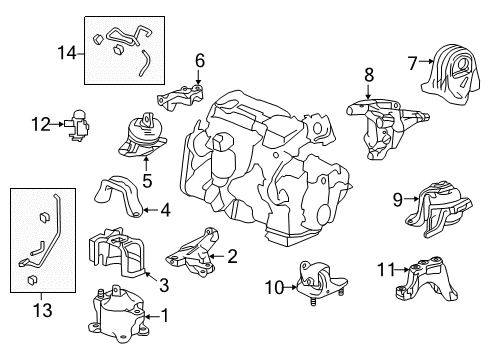2015 Honda Accord Engine & Trans Mounting Base Bracket, Trns Up Diagram for 50675-T2F-A11