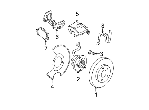 2012 Chevrolet Malibu Brake Components Rotor Diagram for 19303826
