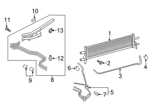 2017 Ford F-350 Super Duty Oil Cooler Cooler Line Bolt Diagram for -W714012-S439