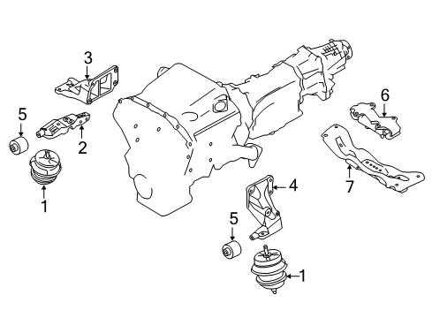 2018 Infiniti Q50 Automatic Transmission Member Assy-Engine Mounting, Rear Diagram for 11331-4GA5A