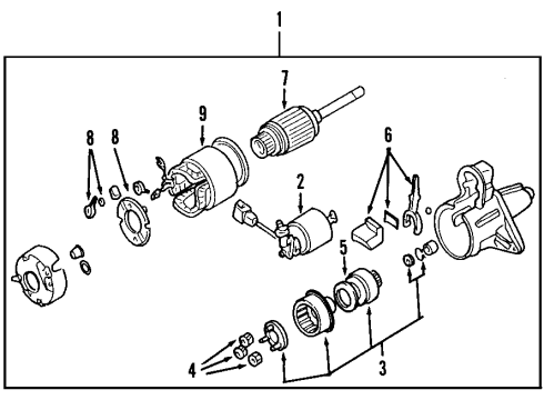 1999 Nissan Frontier Starter Motor Assy-Starter Diagram for 23300-1S716