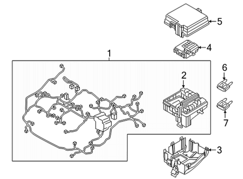 2022 Hyundai Santa Cruz Wiring Harness PCB BLOCK ASSY Diagram for 91959-K5010