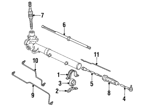 1994 Dodge Grand Caravan P/S Pump & Hoses, Steering Gear & Linkage End-Tie Rod Diagram for 5274470