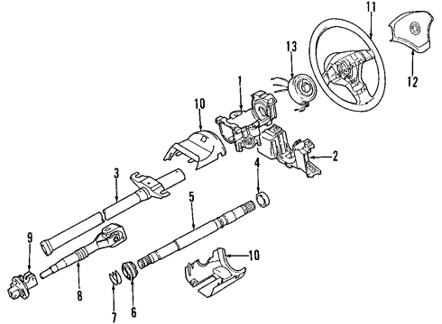 2000 BMW Z3 Steering Column & Wheel, Steering Gear & Linkage Steering Wheel Leather Diagram for 32301096778