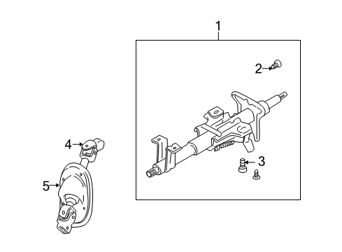 2004 Hyundai XG350 Steering Column & Wheel, Steering Gear & Linkage Column & Shaft Assembly-Steering Diagram for 56300-39600