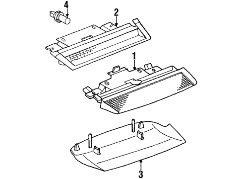 1999 Saturn SL1 High Mount Lamps Lamp Asm, High Mount S/L Diagram for 21110665