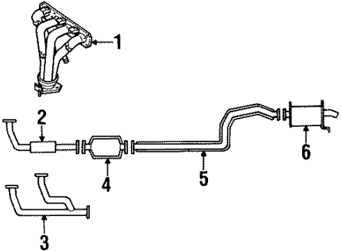 1997 Ford Probe Exhaust Components Converter Diagram for F62Z5E212B