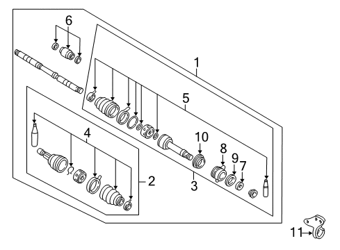 2000 Nissan Altima Drive Axles - Front Retainer-Bearing, Front Drive Shaft Diagram for 39776-10E04