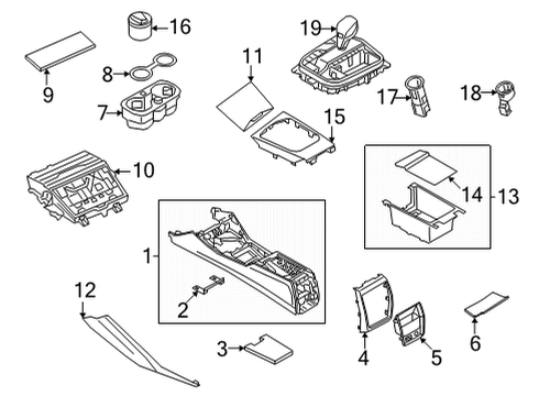 2022 BMW M240i xDrive Console COVER CENTRE CONSOLE, REAR Diagram for 51166996849