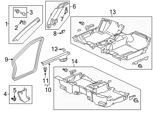 2013 Honda Accord Interior Trim - Pillars, Rocker & Floor Garnish Assy., R. FR. Pillar *YR449L* (CASHMERE IVORY) Diagram for 84101-T3L-A01ZA