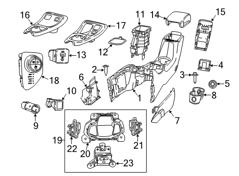 2018 Jeep Compass Transfer Case Console-Base Diagram for 6GN90LX5AF