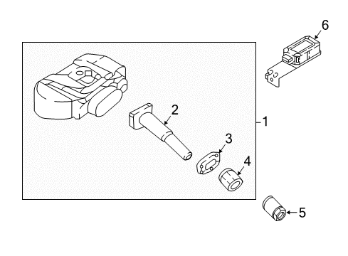 2019 Kia Rio Tire Pressure Monitoring Tire Pressure Monitoring Sensor Module Assembly Diagram for 95800H9500