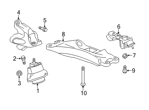 2013 Cadillac ATS Engine & Trans Mounting Mount Bracket Diagram for 20841856
