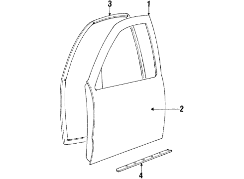 2002 Kia Sportage Front Door Door Assembly-Front , RH Diagram for 0K07A58020