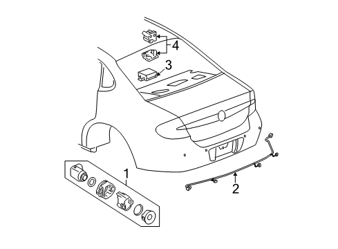 2009 Buick LaCrosse Parking Aid Back Up Sensor Diagram for 89047027