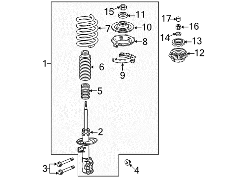 2013 Honda Fit Struts & Components - Front Damper Assembly, Left Front Diagram for 51620-TK6-A71