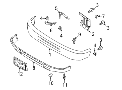 2021 Ford E-350 Super Duty Bumper & Components - Front Sensor Diagram for LB5Z-9E731-AB