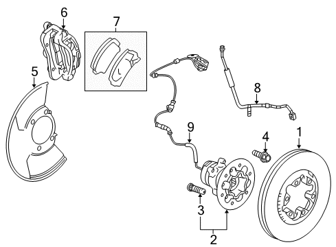 2006 GMC Canyon Front Brakes Caliper Support Diagram for 19210989