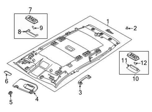 2021 Nissan Rogue Interior Trim - Roof Lamp Assy-Personal Diagram for 26465-1VA0A